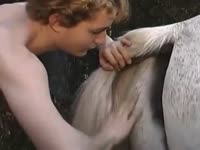 White stallion nicely screwed by a perverted farmer